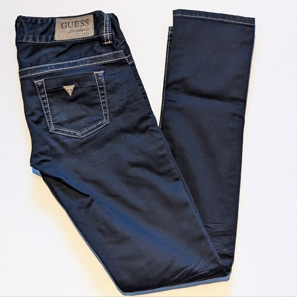 Guess Daredevil Skinny Leg Jeans Size 25 Dark Blue Wash